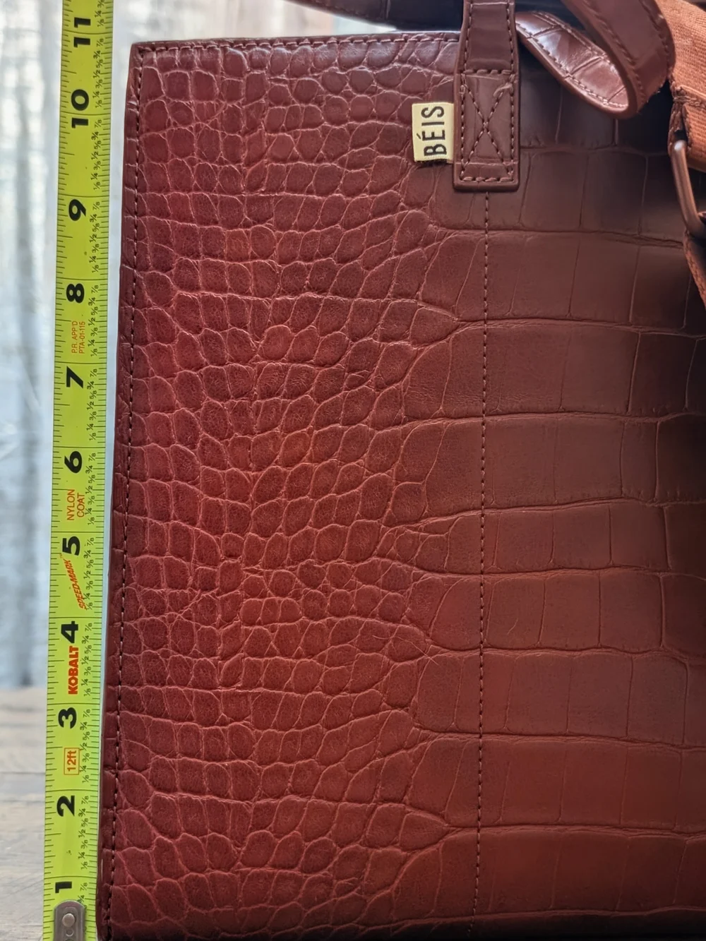 BÉIS The Work Tote in Maple Croc Excellent Like New Condition
